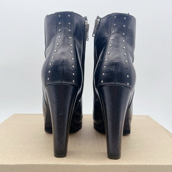 ALLSAINTS Louisa Studded Platform Heel Ankle Boots Black Leather EU 36 US 6 - Picture 12 of 12